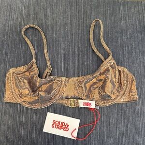 SOLID & STRIPED Bronze/Gold Bikini Top - The Eva Top - NWT - Size Medium